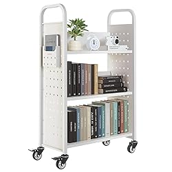 VEVOR Rolling Library Book Cart, 330 lbs