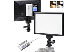 VILTROX 15W LED Video Light Panel, 3300K-5600K On Camera Light, Super Thin Key Light Panel with NP-F550, Led Photography Lighting CRI95+ for Studio Photography Video Recording Live Streaming （L116T