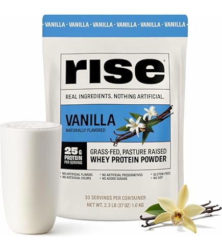 Amazon.com: Rise Grass-Fed Whey Protein Powder - Vanilla | 25g
