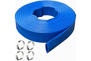 PEISONGFEI 1 Inch Backwash Hose - 25Ft Heavy Duty Flat Discharge, Weather & Burst Resistant, Best Hose for Inground Pools & Pool Filter/Drain