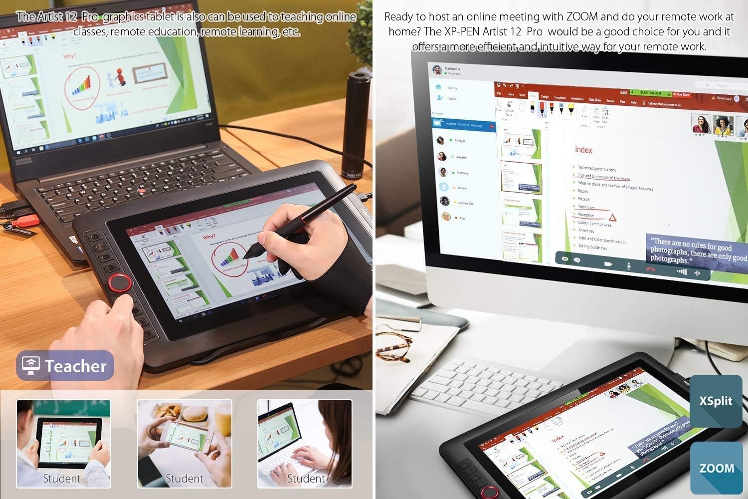 XP-PEN Artist12 Pro 11.6 Inch Drawing Monitor Pen Display Full-Laminated Graphics Drawing Tablet with Tilt Function Battery-Free Stylus and 8 Shortcut Keys(8192 Levels Pen Pressure and 72% NTSC): Computers & Accessories