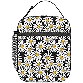 ainori Reusable Daisy Lunch Box for Kids Girls Women Adult, Insulated Classic Floral Flower Artistic Lunch Bag,Polyester Cooler Handbags Case for School Picnic Work Travel Beach or Hiking