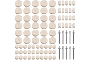 Hilitchi 90pcs Felt Polishing Pad Buff Clean Wheels & Point Mandrel Buff Kit for Dremel Rotary Tools