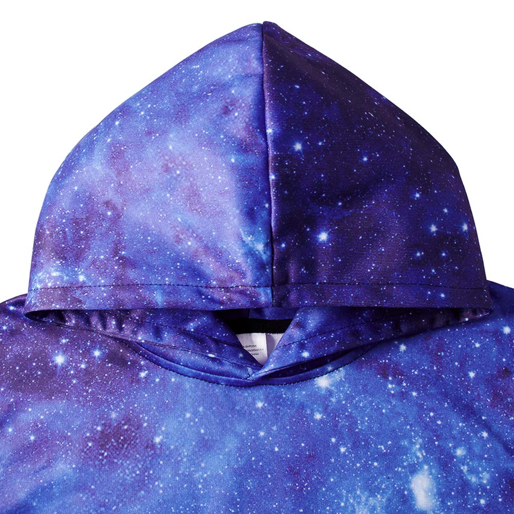 Little Boys Cool Galaxy Hoodies Blue Starry 3D Hooded Sweatshirts for Junior Girls Trippy Space Universe Pullover Fleece Sweater Shirts Shinning Activewear Sports Running Hoodie Hoody 5/6 Years
