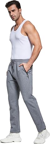 HCSS Mens Joggers Tracksuit Bottoms Dark Grey S with Zip Pockets Elasticated view 4