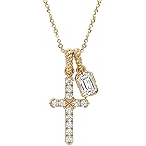 JUDAILY Gold Cross Necklace for Women: 14K Gold Plated Dainty Cross Pendant Non-Tarnish Necklace, Faith Crucifix Chain Jewelry, Elegant Religious Gifts