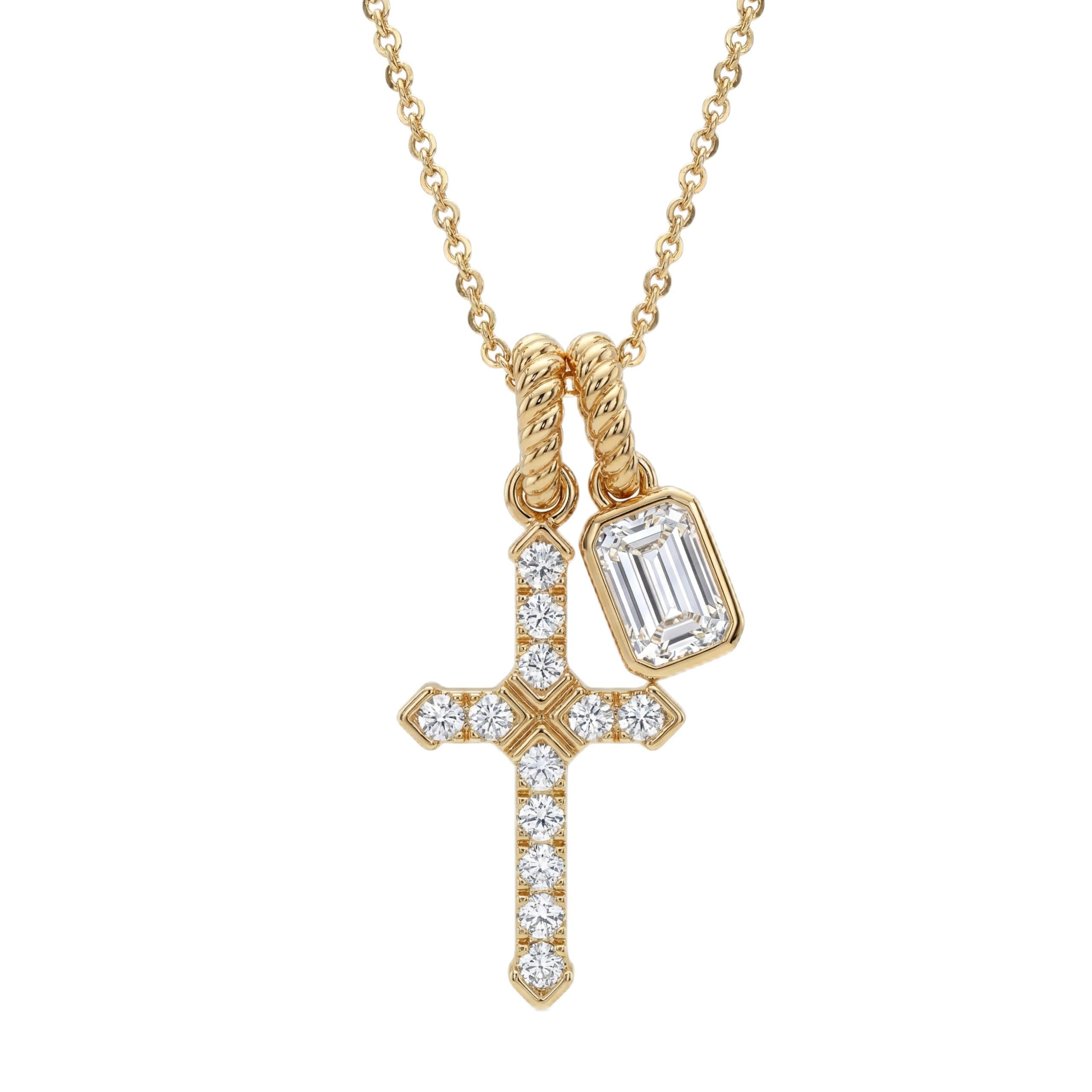 JUDAILY Gold Cross Necklace for Women: 14K Gold Plated Dainty Cross Pendant Non-Tarnish Necklace, Faith Crucifix Chain Jewelry, Elegant Religious Gifts