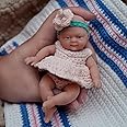MYREBABY 4.5 Inch Mini Reborn Baby Dolls ，Silicone Baby Girl Leah,Tiny Silicone Baby Dolls ，Mini Realistic Newborn Baby Dolls Silicone Full Body Stress Relief