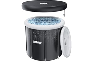 HOROW Ice Bath Tub for Athletes, Multiple Layered Portable Ice Bath Plunge for Cold Water Therapy and Recovery, Inflatable Ice Pod Barrel with Cover, Foldable Ice Plunge Tub for Home, Gym, Outdoor Use