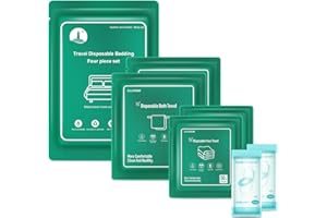 CXLOODE Disposable Bed Sheet for Hotel, Travel Essentials with Disposable Bath Towels Disposable Face Towels Disposable Bed Sheets and Toilet Seat Cover, Disposable Sheet for Cruise Ship, Camping, SPA