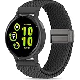 Folavii 20mm Magnetic Braided Nylon Band Compatible With Garmin Vivoactive 6/Vivoactive 5/3/3 Music Watch Bands, Quick Releas