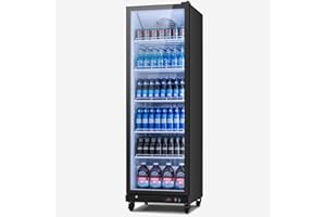 Yeego Commercial Display Beverage Refrigerator - 17.48 Cu.ft Vending Machine with LED Light and Adjustable Shelves, Drink Cooler 32-50°F for Supermarkets Business Grocery Stores Offices Home