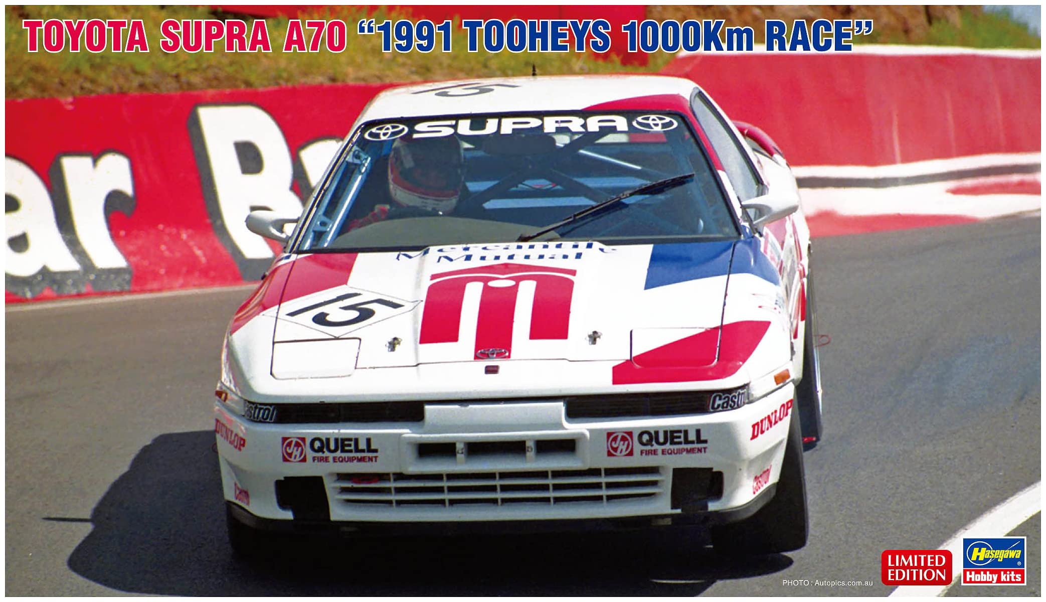 Hasegawa 20612 1/24 Toyota Supra A70, 1991 Tooheys 1000 km Race Model Kit, Multicoloured