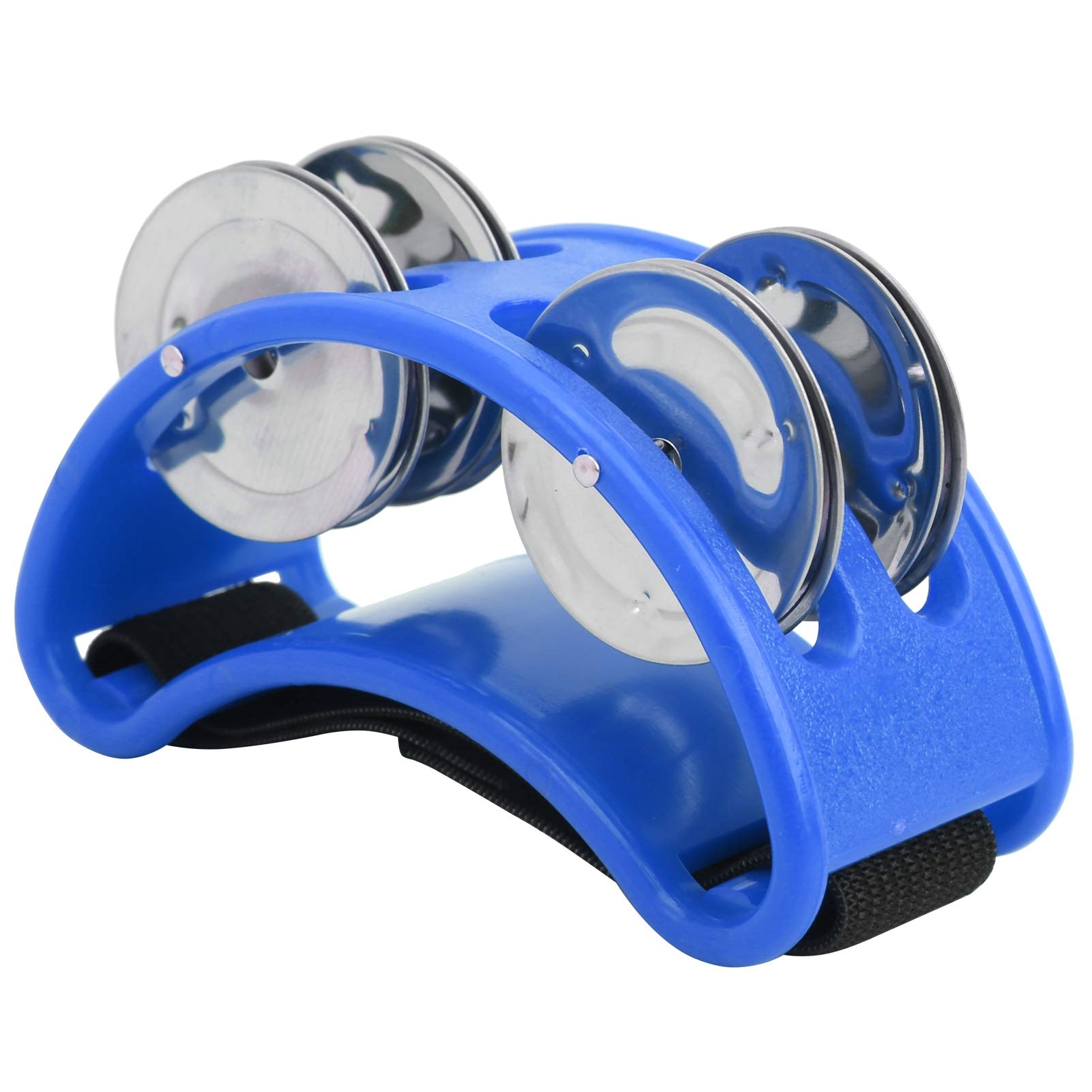 Foot Tambourine with Double Row for Cajon Box Drum Companion Accessory(Blue) Performance Accessory Musical Instrument Accessories