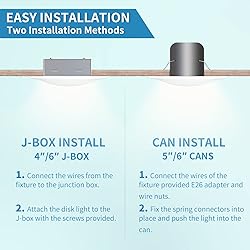 ECOELER 3CCT LED Disk Light, 6inch Dimmable LED