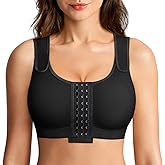 BRABIC Post Surgery Compression Bras for Women Front Closure Mastectomy Bra with Wide Adjustable Straps Wirefree
