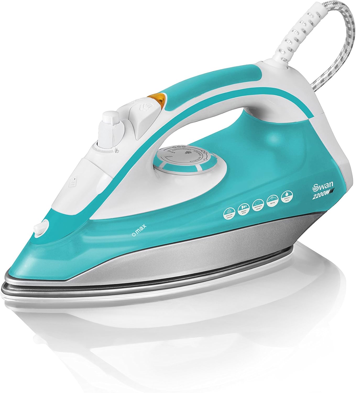 Swan Steam Iron, Vertical Steam Function, 2200W, Blue Amazon.co.uk