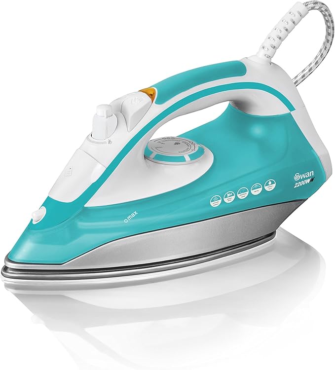 Swan Steam Iron, Vertical Steam Function, 2200W, Blue Amazon.co.uk