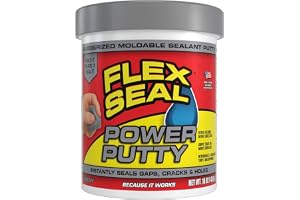 Flex Seal Power 油灰,可模塑防水橡胶密封剂,瞬间填补缝隙、裂缝或孔,可拆卸可重复使用,可在水下、管道、船舶、汽车、房车、金属、塑料、木材、灰色 16 盎司