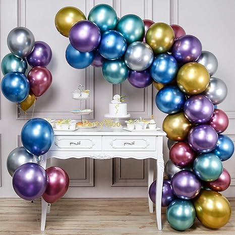 Partywoo Rouge Bleu Or Ballon 50pcs 12 Pouces Argent Ballon Baudruche Vert Violet Ballon Metallique Pour Gold Party Vintage Decoration Anniversaire Deco Fete Rouge Decoration Anniversaire Sirene Amazon Fr Jeux Et Jouets