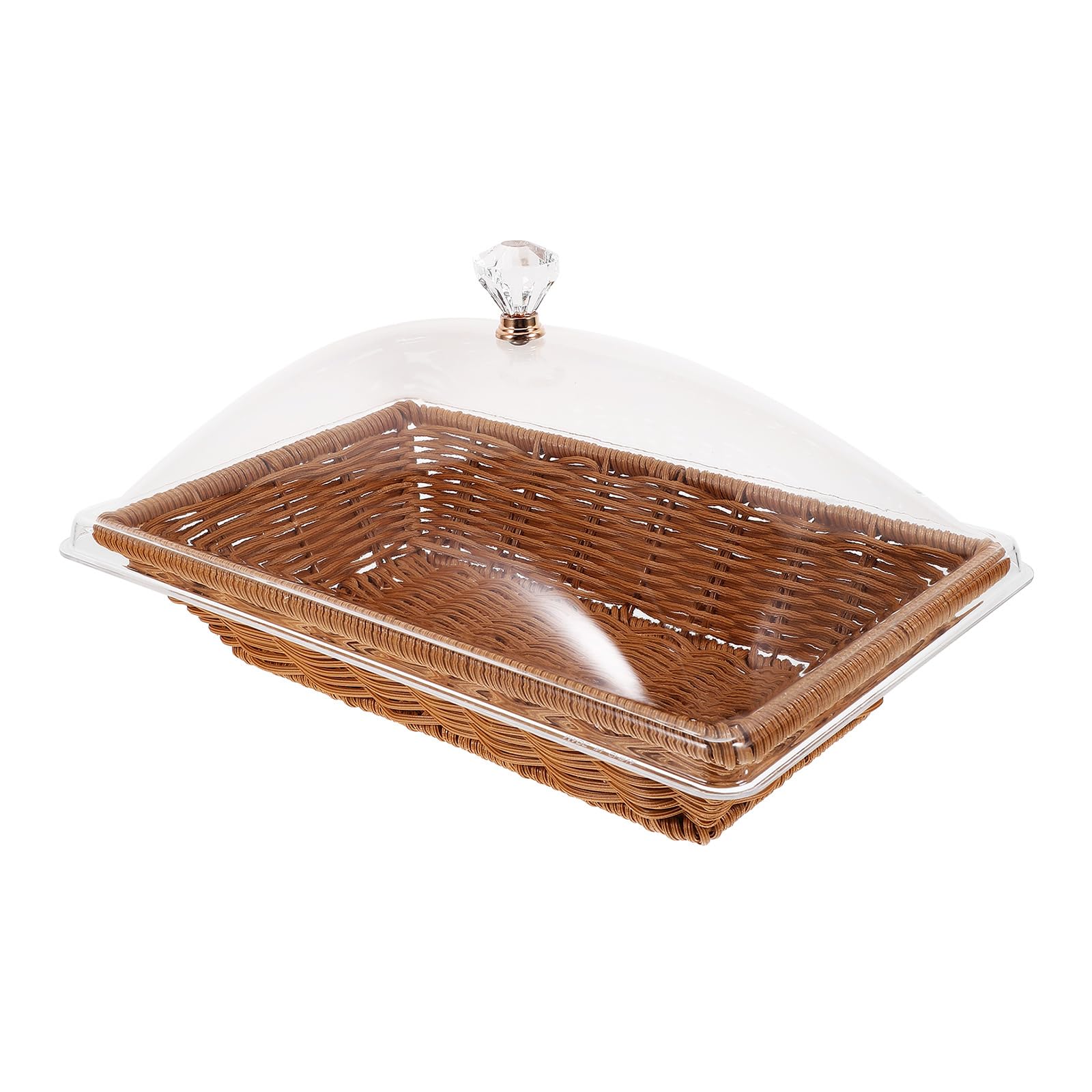 Photo 1 of *Missing Parts - Check clerk notes*
Kichvoe 1 Set Bread Basket with Clear Lid, Tabletop Food Serving Basket, Fruit Basket, Dessert Holder for Vegetable, Restaurant, Display, Kitchen, Party, Rectangle