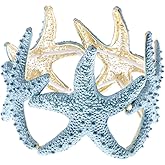 Alilang Womens Shiny Textured Starfish Stretch Bangle Cuff Statement Bracelet