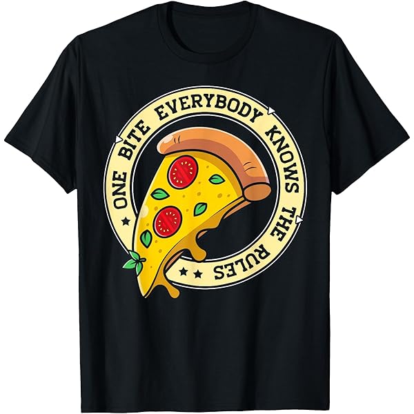 Amazon.com: Funny 1 One Bite Everybody Knows Rules Pizza Food