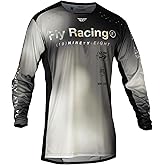 Fly Racing Men's Lite Motocross & Mountain Bike Jersey - Protective Jersey for Dirt Bike, MTB, BMX and Motorcycle Riding Light Grey/Black