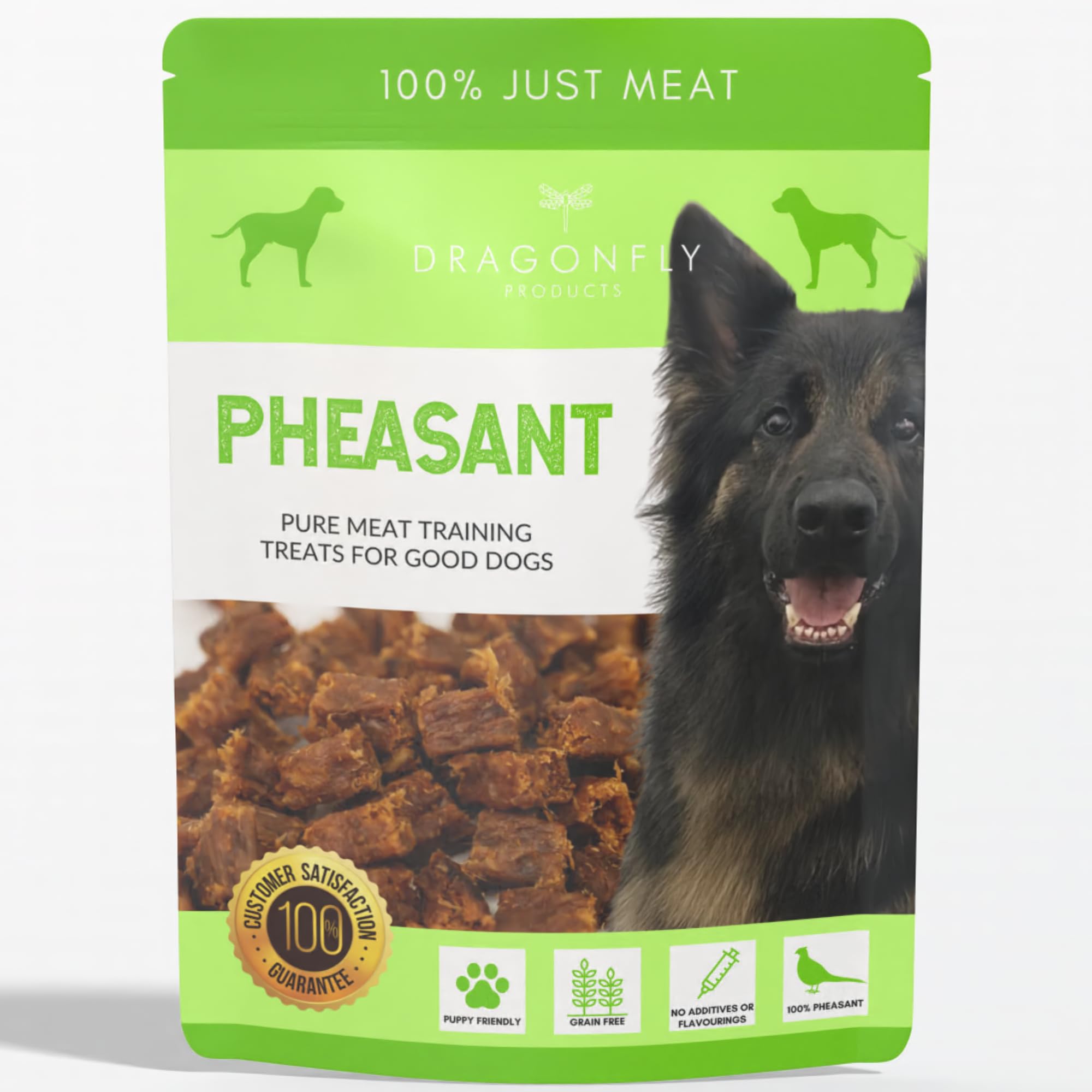 Dragonfly Products Grain Free Puppy Training Treats - 100% Pure Meat - Healthy Low Fat Dog Treats - 250g (Pheasant)
