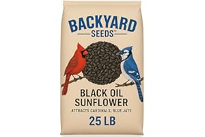 CountryMax Backyard Seeds Black Oil Sunflower Seeds for Wild Birds – 25 lb Bag – High-Energy Food for Cardinals, Jays, Woodpeckers – Backyard Feeder Favorite