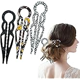 Jimmidy French Hair Pins for Women, 3Pc Prestige Hair Pin, Women Hair Accessories, Suitable for Thick Hair (amber,black,Spotted color)