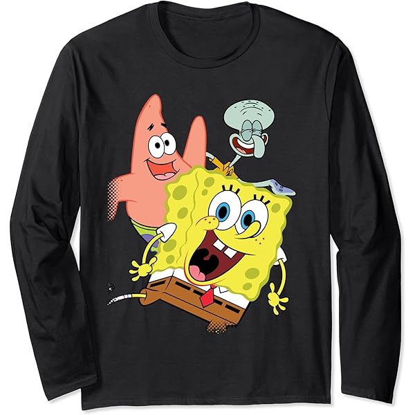 Amazon.com: Spongebob Squarepants Logo Long Sleeve T-Shirt