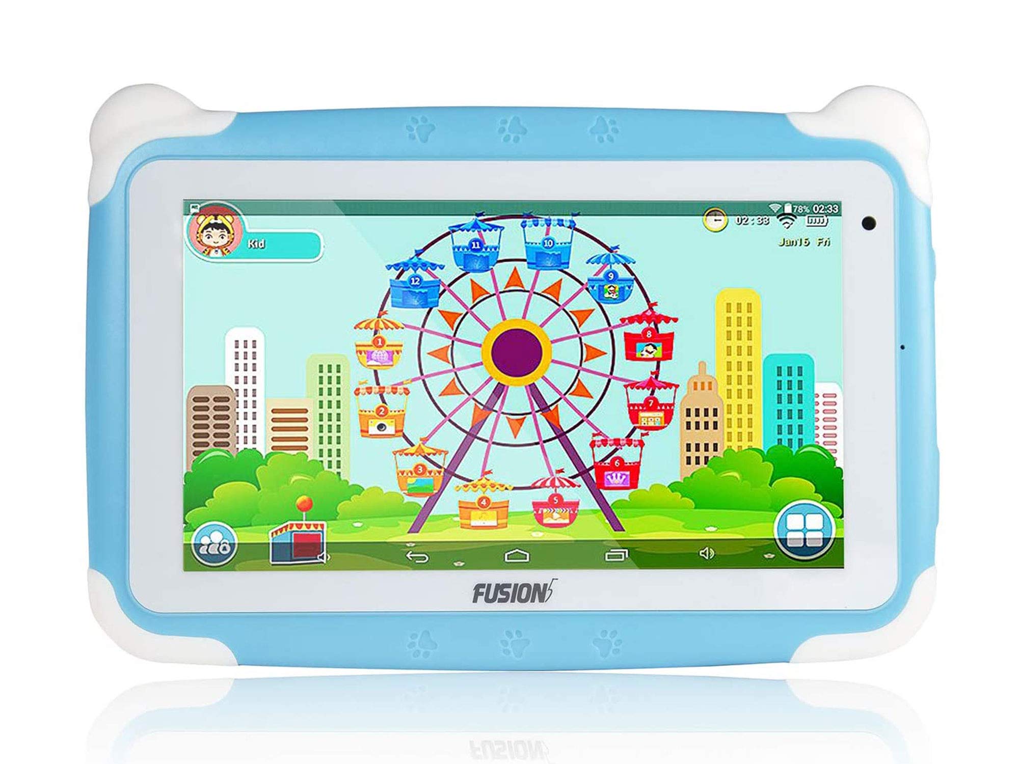 Fusion5 7" KD095 Kids Tablet PC - 64-bit Quad-core, Android 8.1 Oreo, WIFI, Parental Controls, Kids Learning Tools, 32GB Storage, Dual Cameras, Kids apps, Tablet PC for Kids