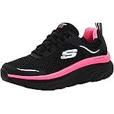 Skechers D'lux Walker Infinite Motion, Women's Trainers, Black Hot Pink, 8.5 US