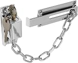 XFORT Polished Chrome Locking Door Chain with External Key Unlocking Mechanism view 1