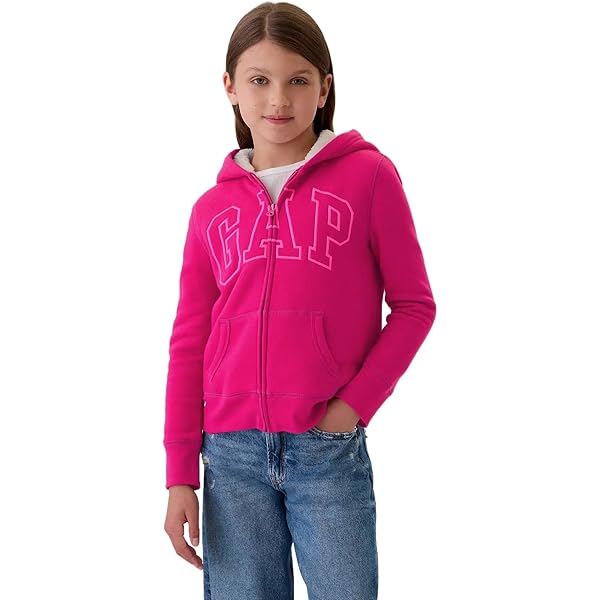 Amazon.com: GAP Girls Cozy Logo Full Zip Bright Beet XS