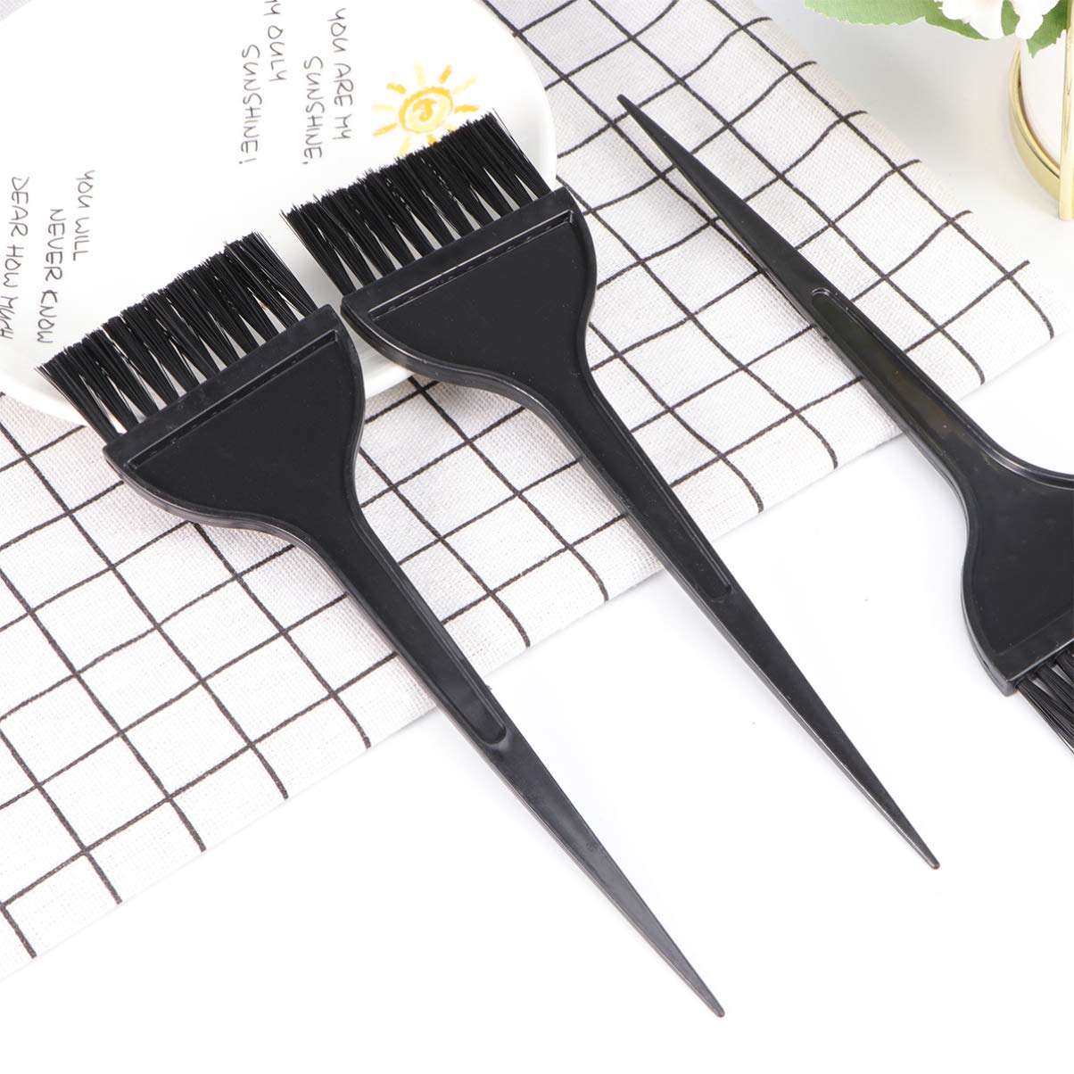 Pixnor 12 Pack Hair Dye Brushes, Highlight Brush Handle Hair Coloring Dyeing Kit Color Tint Applicator for Salon Black : Beauty