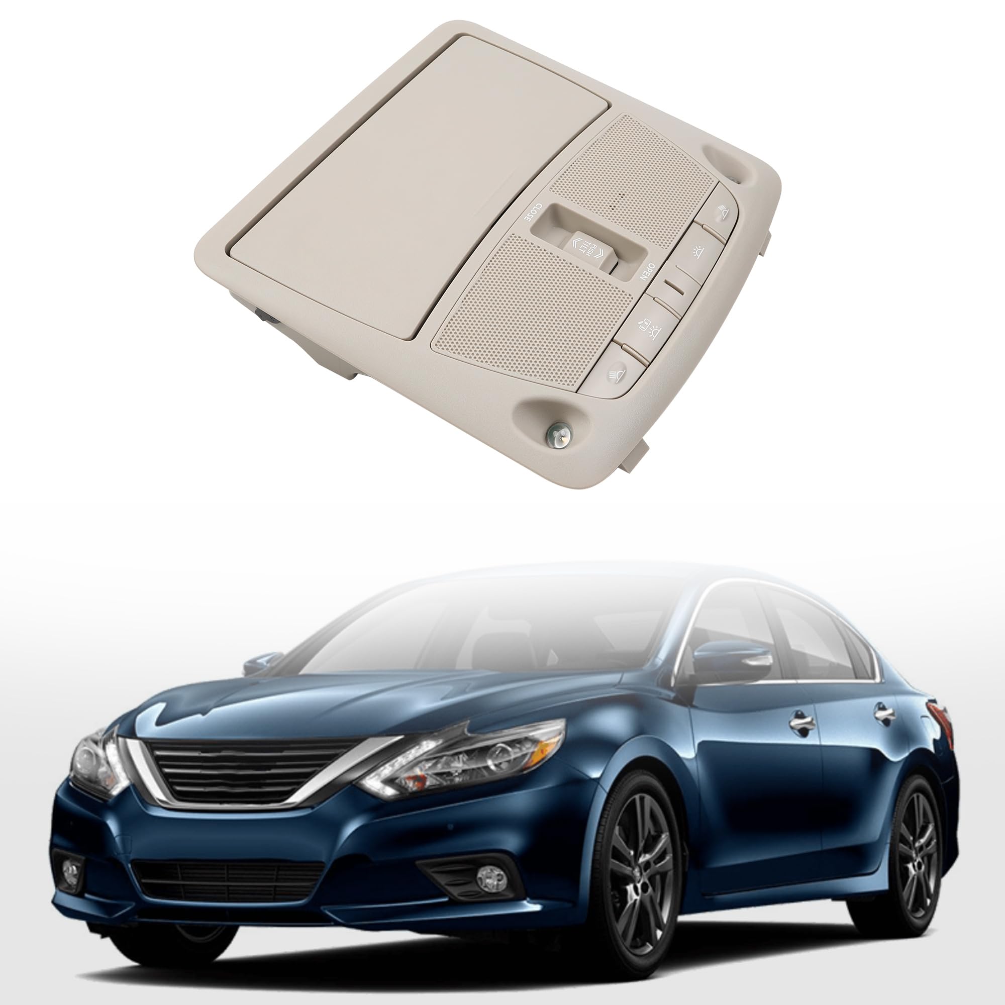 Photo 1 of Dasbecan Interior Overhead Console Map Reading Light With Sunroof Compatible With 2013-2018 Nissan Altima Teana 2013-2015 Sentra Replace 26430-8995D Dome Ceiling Lamp
