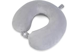 Elvodosia Travel Pillow, Memory Foam Neck Pillow for Traveling, U Shape Neck Pillow Airplane Portable Flight Pillow Adult Travel Neck Pillow for Plane Train Car Home Office - Grey