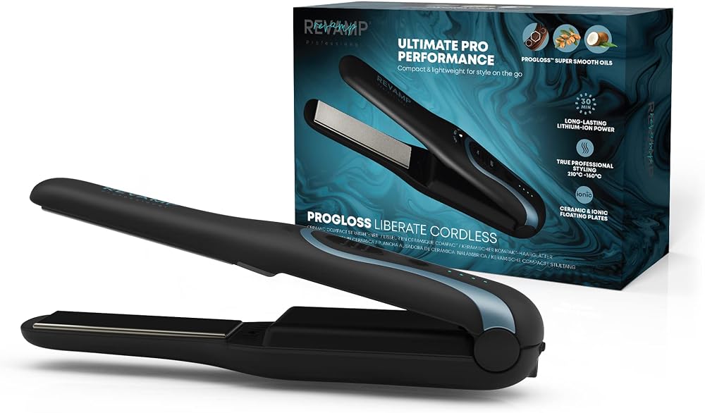 REVAMP Progloss Liberate Shine Cordless Straightener 3x Heat 30m