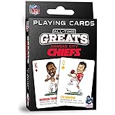 Masterpieces Kansas City Chiefs All-Time Greats Playing Cards, Official NFL Team Deck, Custom Team Designs, 52 Cards & 2 Jokers, Sports Fan Gift, Ages 6+, Raiders Deck Alternative