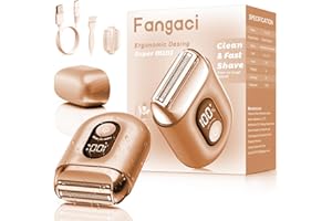 Fangaci Cordless Electric Shaver for Women: Mini Electric Razors with LED Display - Rechargeable Bikini Trimmer - IPX7 Waterproof Wet Dry Face Razor for Body Pubic Leg (Purple Little)