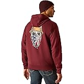 ARIAT Men's Rebar Born For This Full Zip Hoodie, Burgundy, 3X-Large