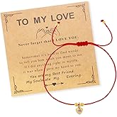 BXDA Dainty Heart Charm Rhinestone Bracelets for Women, Minimalist Handmade Adjustable Stackable Red String Braided Strand Bracelet Fashion Jewelry Gift.