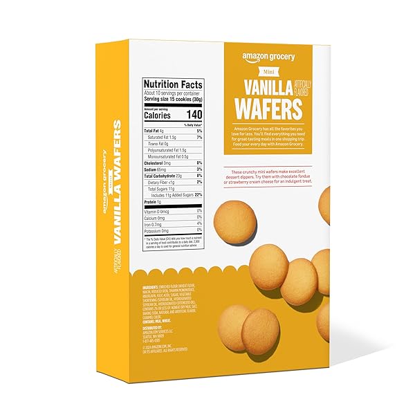 AMAZON GROCERY, MINI VANILLA WAFERS, 11 OZ
