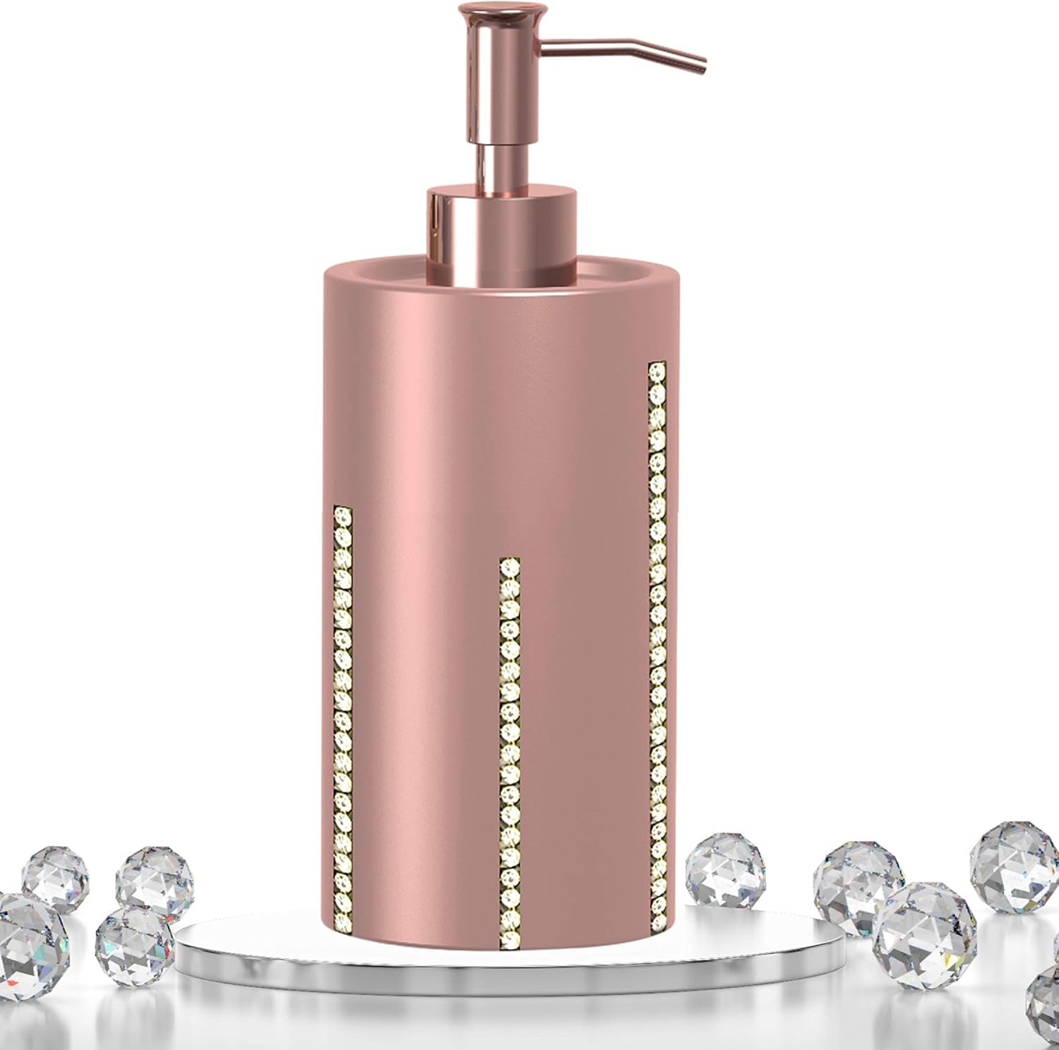 Rose Gold Liquid Hand Soap Dispenser Countertop Bathroom Soap Dispenser, Liquid