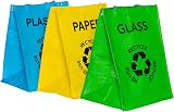 GEEZY Recycling Organizer Bags Set of 3 Heavy Duty 36L with Handles view 2