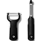 OXO Good Grips 2-Piece Vegetable Peeler Set - Swivel &amp; Julienne | Soft Non-Slip Grip on Handle, Kitchen Essentials, Potato Peeler, Vegetable &amp; Fruit Peeler, Rustproof, Dishwasher Safe