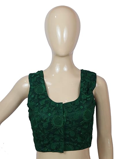 georgette sleeveless netted readyadeblouse (sleeve attached)