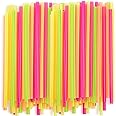 Comfy Package, [100 Pack] Wide Plastic Straws for Drinking & Smoothies - Assorted Colors